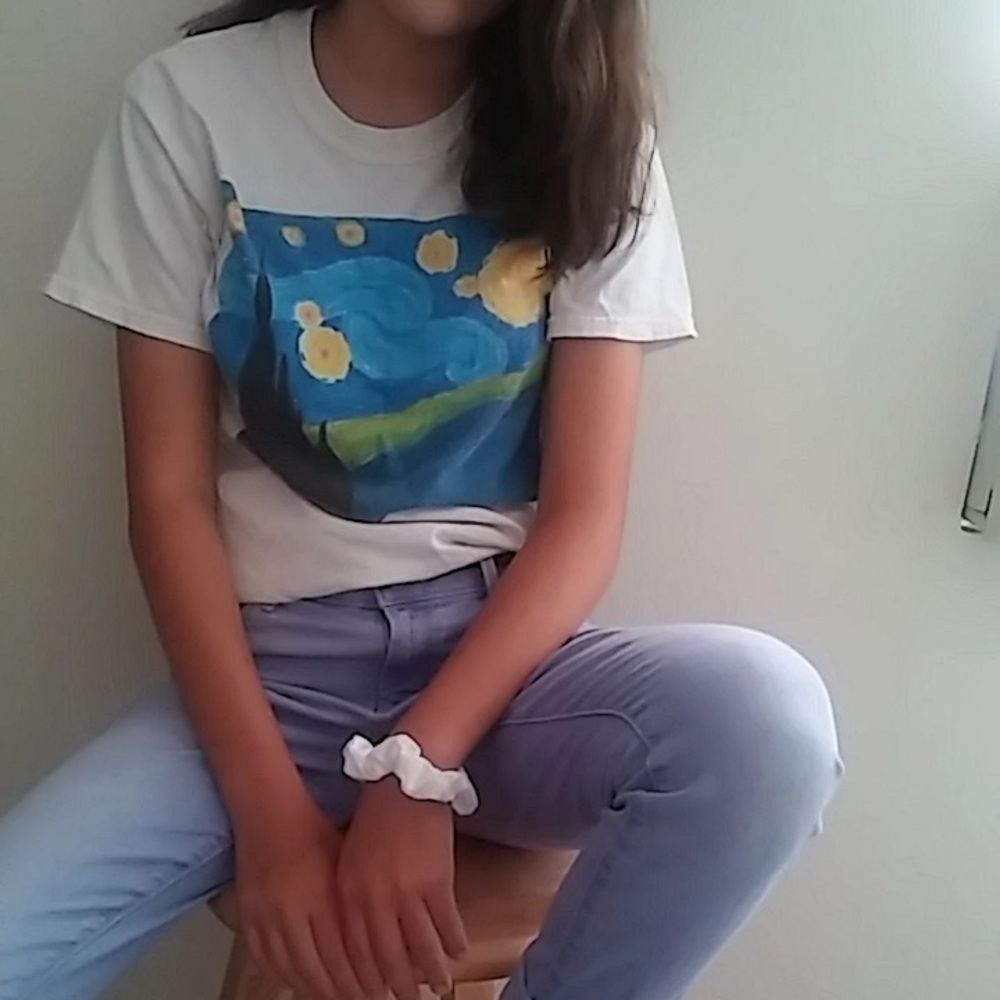 Hand painted Starry Night shirt